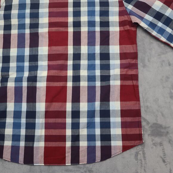 Levis Shirt Mens XL Extra Blue Red Plaid Pearl Snap Button Pockets Dress Work - Picture 16 of 16